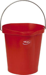 Vikan - 3 Gal, Polypropylene Round Red Single Pail with Pour Spout - Handle Included - Best Tool & Supply