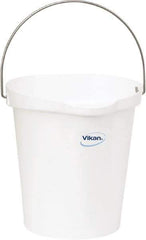 Vikan - 3 Gal, Polypropylene Round White Single Pail with Pour Spout - Handle Included - Best Tool & Supply