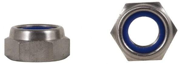 Value Collection - 5/8-11 UNC 18-8 Heavy Hex Lock Nut with Nylon Insert - 1-1/16" Width Across Flats, 39/64" High, Uncoated - Best Tool & Supply