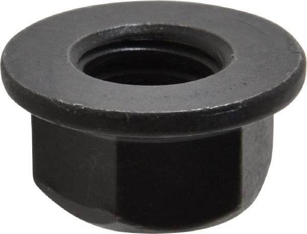 Value Collection - 1/2-13 UNC Grade G Hex Flange Lock Nut with Distorted Thread - 3/4" Width Across Flats, 27/64" High, Phosphate & Oil Finish - Best Tool & Supply