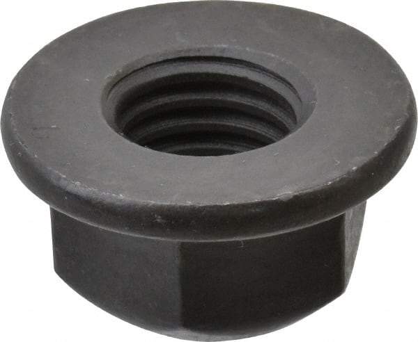 Value Collection - 5/8-11 UNC Grade G Hex Flange Lock Nut with Distorted Thread - 15/16" Width Across Flats, 11/16" High, Phosphate & Oil Finish - Best Tool & Supply