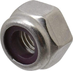 Value Collection - 1/4-28 UNF 18-8 Hex Lock Nut with Nylon Insert - 7/16" Width Across Flats, 5/16" High - Best Tool & Supply