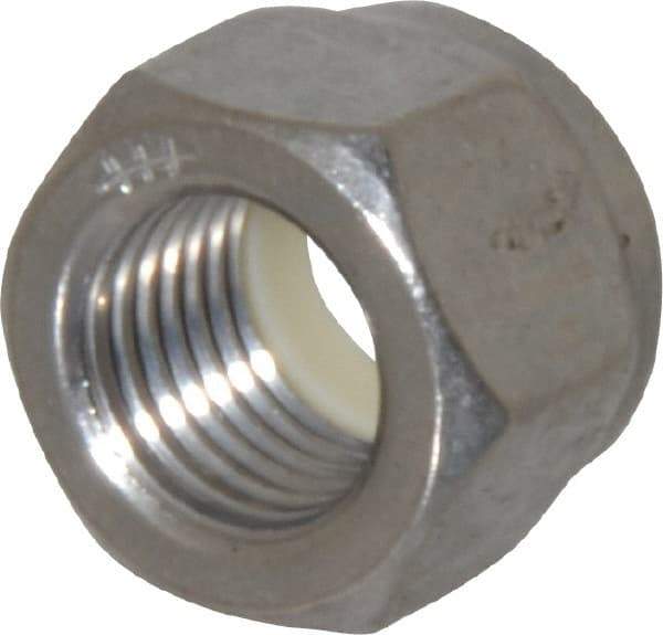 Value Collection - 3/8-24 UNF 18-8 Hex Lock Nut with Nylon Insert - 9/16" Width Across Flats, 29/64" High, Uncoated - Best Tool & Supply