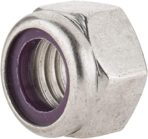 Value Collection - 7/16-14 UNC 18-8 Hex Lock Nut with Nylon Insert - 5/8" Width Across Flats, 29/64" High - Best Tool & Supply