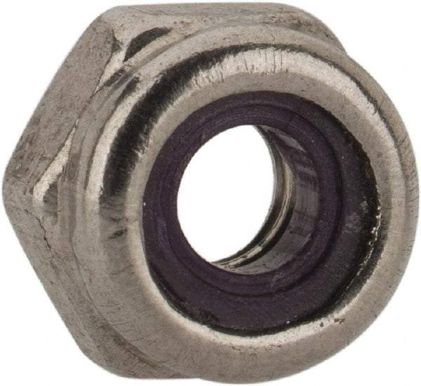 Value Collection - #5-40 UNC 18-8 Hex Lock Nut with Nylon Insert - 1/4" Width Across Flats, Uncoated - Best Tool & Supply