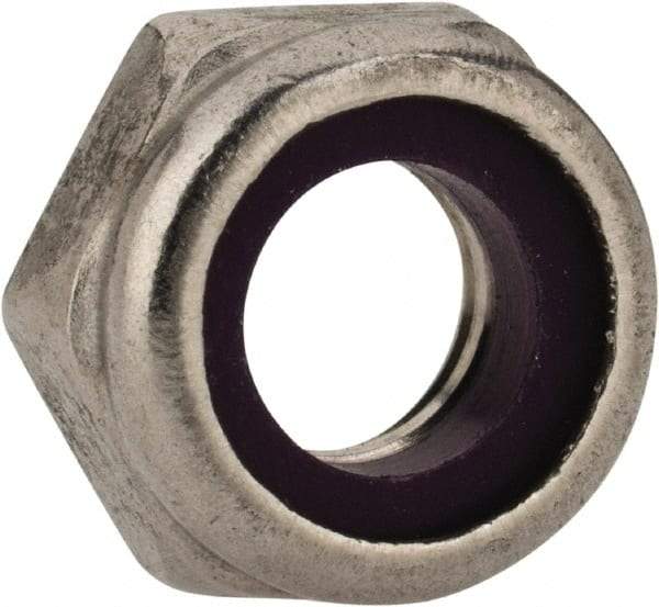 Value Collection - 5/16-18 UNC 18-8 Hex Lock Nut with Nylon Insert - 1/2" Width Across Flats, 1/4" High, Uncoated - Best Tool & Supply