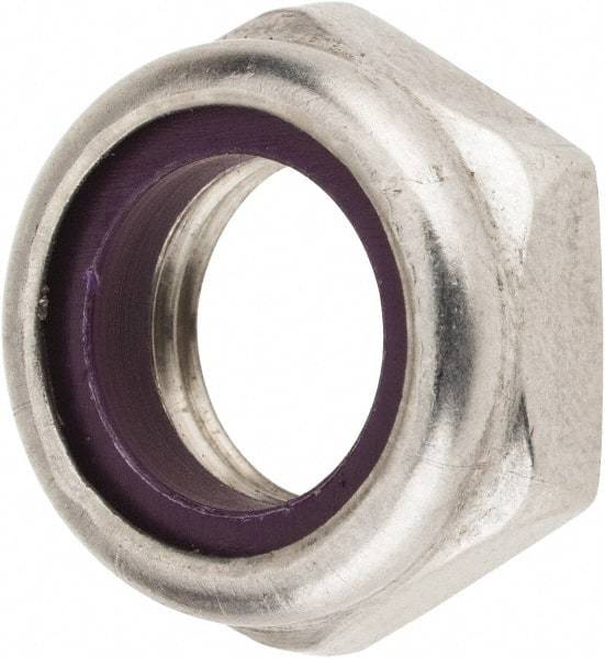 Value Collection - 1/2-20 UNF 18-8 Hex Lock Nut with Nylon Insert - 3/4" Width Across Flats, 5/16" High, Uncoated - Best Tool & Supply