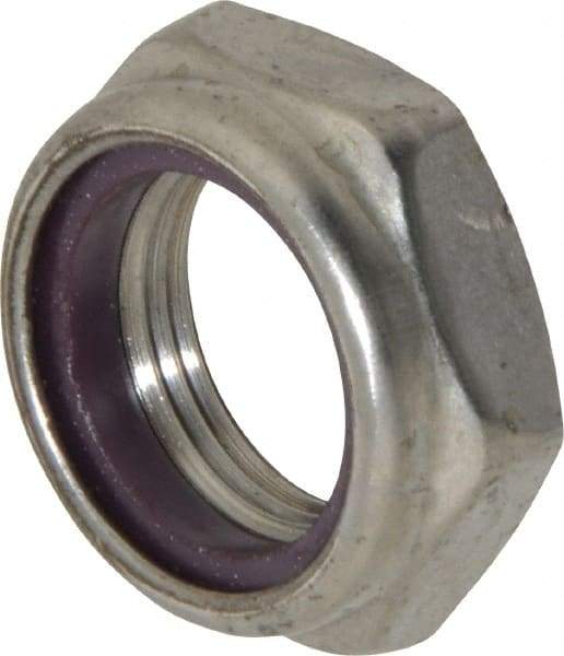 Value Collection - 1-14 UNF 18-8 Hex Lock Nut with Nylon Insert - 1-7/16" Width Across Flats, 35/64" High, Uncoated - Best Tool & Supply