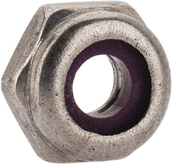 Value Collection - #10-24 UNC 18-8 Hex Lock Nut with Nylon Insert - 3/8" Width Across Flats, 3/16" High, Uncoated - Best Tool & Supply