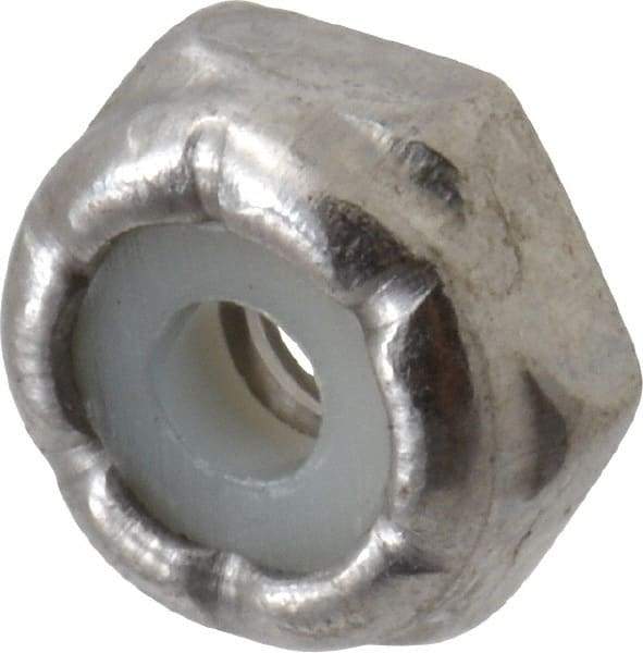 Value Collection - #4-40 UNC 18-8 Hex Lock Nut with Nylon Insert - 1/4" Width Across Flats, 1/8" High - Best Tool & Supply