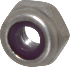 Value Collection - #8-32 UNC 18-8 Hex Lock Nut with Nylon Insert - 11/32" Width Across Flats, 3/16" High, Uncoated - Best Tool & Supply