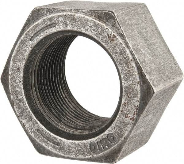 Value Collection - 1-1/2 - 12 UNF Steel Right Hand Hex Nut - 2-1/4" Across Flats, 1.317" High, Uncoated - Best Tool & Supply