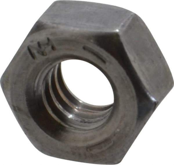 Value Collection - 1/4-20 UNC Steel Right Hand Hex Nut - 7/16" Across Flats, 0.226" High, Uncoated - Best Tool & Supply