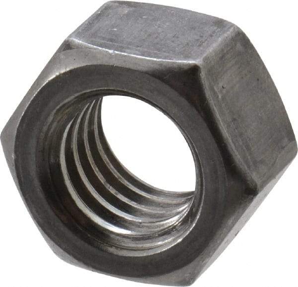 Value Collection - 3/8-16 UNC Steel Right Hand Hex Nut - 9/16" Across Flats, 21/64" High, Uncoated - Best Tool & Supply