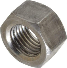 Value Collection - 3/8-24 UNF Steel Right Hand Hex Nut - 9/16" Across Flats, 21/64" High, Uncoated - Best Tool & Supply