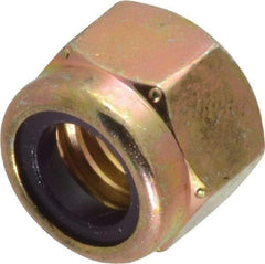 Value Collection - 3/8-16 UNC Grade 8 Hex Lock Nut with Nylon Insert - 9/16" Width Across Flats, 29/64" High, Zinc Yellow Dichromate Finish - Best Tool & Supply