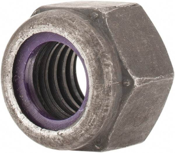 Value Collection - 1/2-13 UNC Grade 8 Hex Lock Nut with Nylon Insert - 3/4" Width Across Flats, 19/32" High, Uncoated - Best Tool & Supply