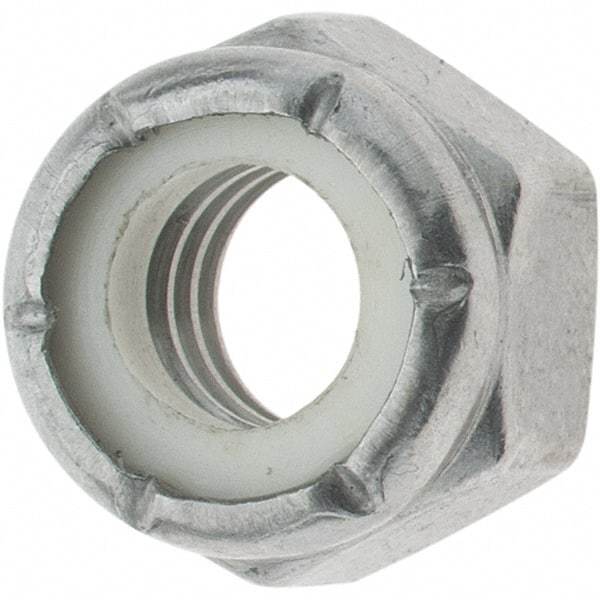 Value Collection - 5/16-18 UNC 316 Hex Lock Nut with Nylon Insert - 1/2" Width Across Flats, 11/32" High - Best Tool & Supply