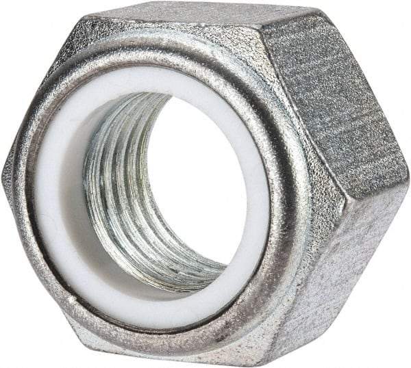 Value Collection - M30x3.50 Metric Coarse Grade 10 Hex Lock Nut with Nylon Insert - 30mm High, Zinc-Plated Finish - Best Tool & Supply