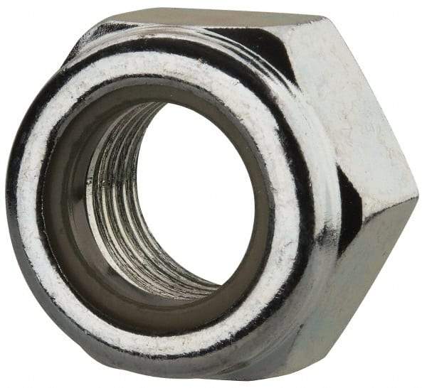 Value Collection - M14x1.50 Metric Fine Grade 8 Hex Lock Nut with Nylon Insert - 14mm High, Zinc-Plated Finish - Best Tool & Supply