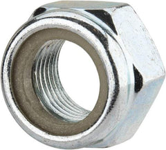 Value Collection - M16x1.50 Metric Fine Grade 8 Hex Lock Nut with Nylon Insert - 16mm High, Zinc-Plated Finish - Best Tool & Supply