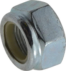 Value Collection - M20x1.50 Metric Fine Grade 8 Hex Lock Nut with Nylon Insert - 20mm High, Zinc-Plated Finish - Best Tool & Supply