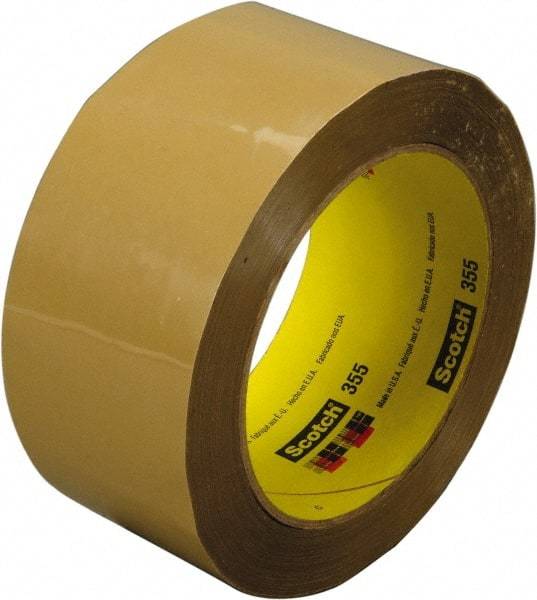 3M - 72mm x 50m Tan Rubber Adhesive Sealing Tape - Polyester Film Backing, 3.4 mil Thick, 67 Lb Tensile Strength, Series 355 - Best Tool & Supply