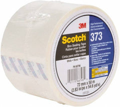 3M - 72mm x 50m White Sealing Tape - 2.5 mil Thick, 30 Lb Tensile Strength, Series 373 - Best Tool & Supply