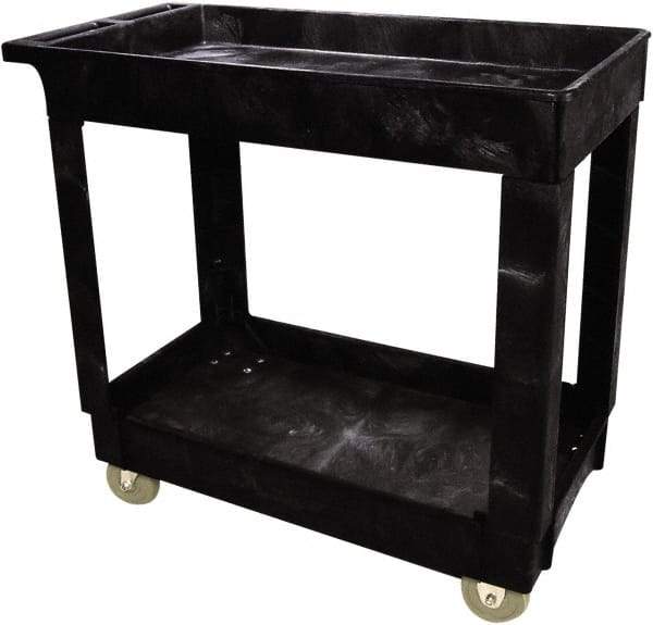 Rubbermaid - 500 Lb Capacity, 16" Wide x 34" Long x 31-1/4" High Standard Utility Cart - 2 Shelf, Plastic - Best Tool & Supply