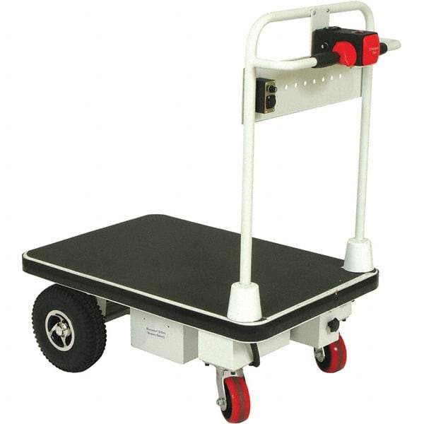 Wesco Industrial Products - 1,100 Lb Capacity Steel Platform Truck - Steel Deck, 24" OAW, 48" Platform Length x 12-3/8" Platform Height, Polyurethane Casters - Best Tool & Supply