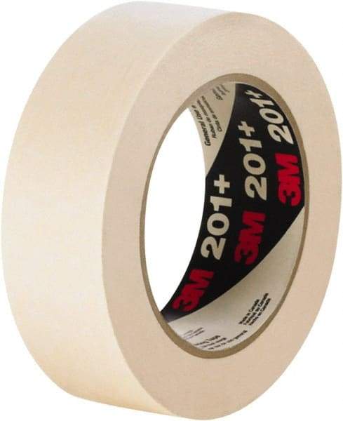 3M - 72mm Wide x 60 Yd Long Tan Paper Masking Tape - Series 201+, 4.4 mil Thick, 19 In/Lb Tensile Strength - Best Tool & Supply