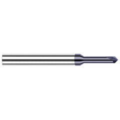 Harvey Tool - 1/32" Diam 60°/120° 2-Flute Single End Solid Carbide Chamfer Mill - Exact Industrial Supply