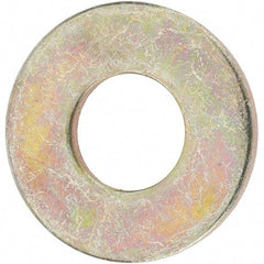 Value Collection - 3/8" Screw, Grade 8 Steel USS Flat Washer - 7/16" ID x 1" OD, 5/64" Thick, Zinc Yellow Dichromate Finish - Best Tool & Supply