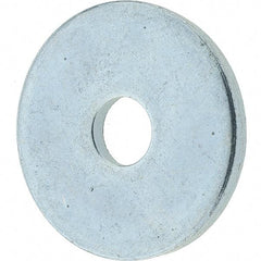 Value Collection - 1/4" Screw, Steel Fender Flat Washer - 9/32" ID x 1-1/8" OD, 1/8" Thick, Zinc-Plated Finish - Best Tool & Supply