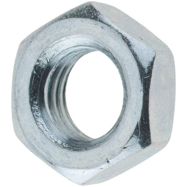 Value Collection - 5/16-24 UNF Steel Right Hand Hex Jam Nut - 1/2" Across Flats, 3/16" High, Zinc Clear Finish - Best Tool & Supply