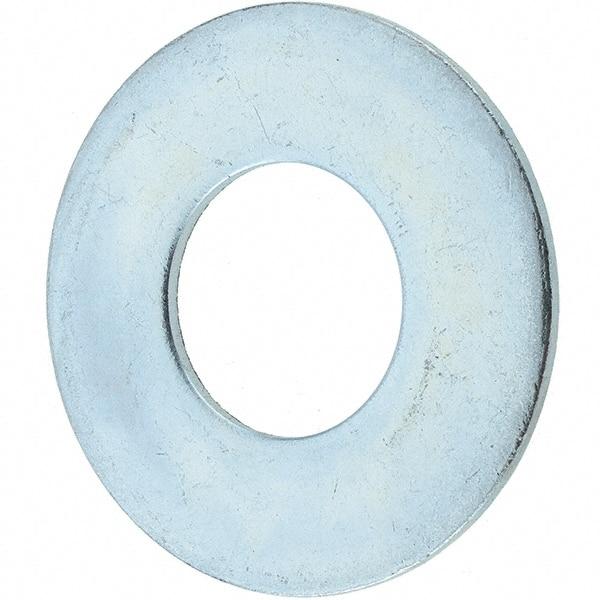 Value Collection - 1-1/4" Screw, Steel USS Flat Washer - 1-3/8" ID x 3" OD, 0.136" Thick, Zinc-Plated Finish - Best Tool & Supply