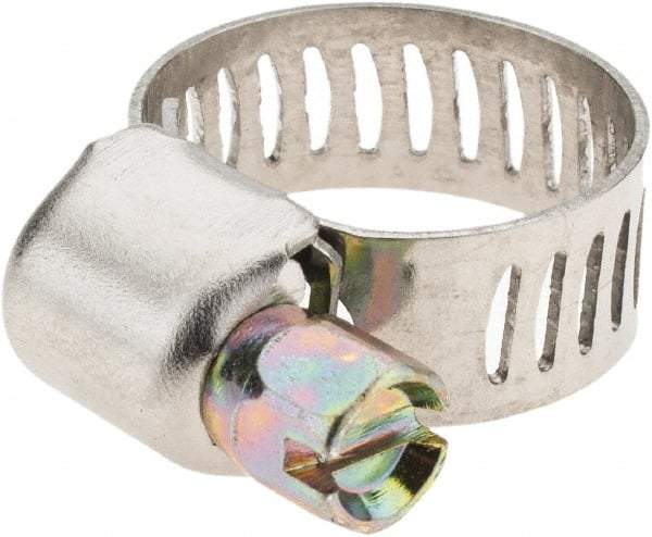 Value Collection - SAE Size 4, 7/32 to 5/8" Diam, Stainless Steel Worm Drive Clamp - 1/2" Wide - Best Tool & Supply