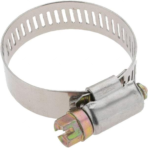 Value Collection - SAE Size 16, 13/16 to 1-1/2" Diam, Stainless Steel Worm Drive Clamp - 1/2" Wide - Best Tool & Supply