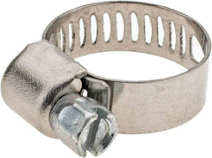 Value Collection - SAE Size 6, 7/16 to 25/32" Diam, Stainless Steel Worm Drive Clamp - 1/2" Wide - Best Tool & Supply