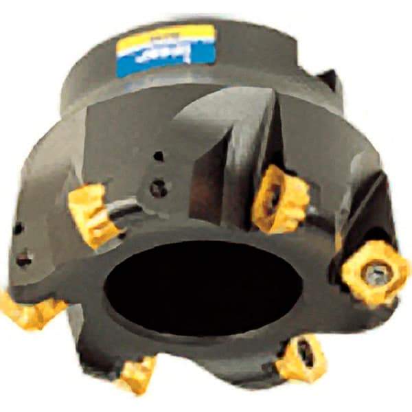 Iscar - 4" Cut Diam, 1-1/2" Arbor Hole, 0.343" Max Depth of Cut, 45° Indexable Chamfer & Angle Face Mill - 8 Inserts, O45MT\xB6R90MT\xB6S45MT\xB6S90MT Insert, Right Hand Cut, 8 Flutes, Series FCM - Best Tool & Supply