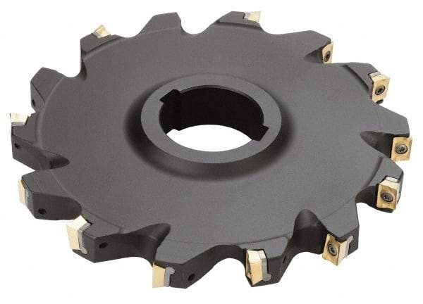 Iscar - Arbor Hole Connection, 3/4" Cutting Width, 1.81" Depth of Cut, 6" Cutter Diam, 1-1/2" Hole Diam, 12 Tooth Indexable Slotting Cutter - SDN Toolholder, QDMT 1205PDTN-HQ Insert - Best Tool & Supply