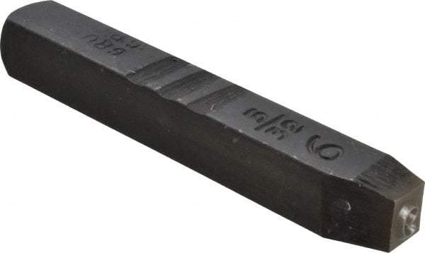 Made in USA - 5/32" Character Size, 9 Character, Heavy Duty Individual Steel Stamp - Steel, Individual - Best Tool & Supply