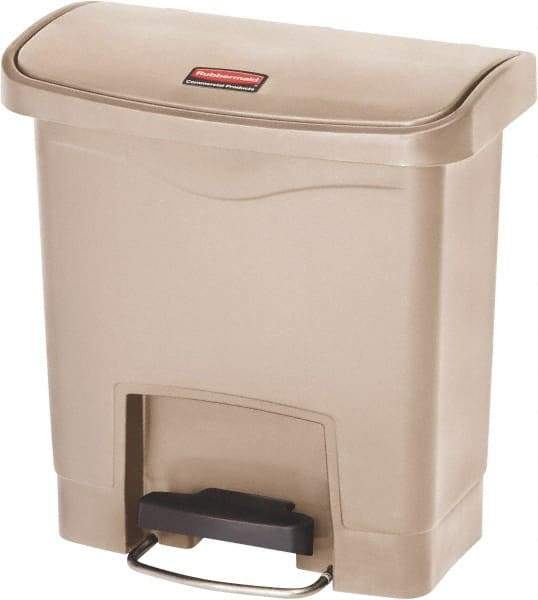 Rubbermaid - 4 Gal Rectangle Unlabeled Trash Can - 15.7" High x 14-7/8" Long, Beige, Resin - Best Tool & Supply