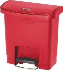 Rubbermaid - 4 Gal Rectangle Unlabeled Trash Can - 15.7" High x 14-7/8" Long, Red, Resin - Best Tool & Supply