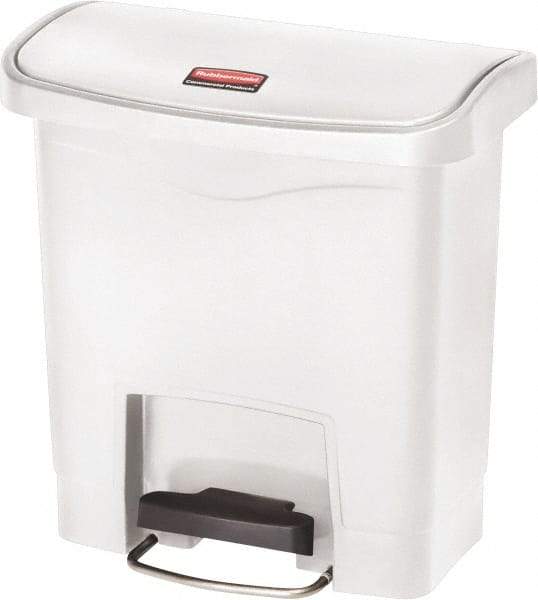 Rubbermaid - 4 Gal Rectangle Unlabeled Trash Can - 15.7" High x 14-7/8" Long, White, Resin - Best Tool & Supply