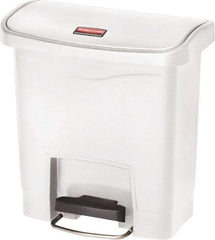 Rubbermaid - 4 Gal Rectangle Unlabeled Trash Can - 15.7" High x 14-7/8" Long, White, Resin - Best Tool & Supply