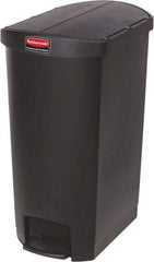 Rubbermaid - 18 Gal Rectangle Unlabeled Trash Can - 30.76" High x 14-3/4" Long, Black, Resin - Best Tool & Supply