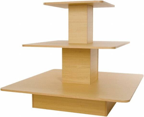 ECONOCO - 48" Long x 48" Wide x 42" High Stationary 3-Tier Table - Maple (Color), Melamine - Best Tool & Supply