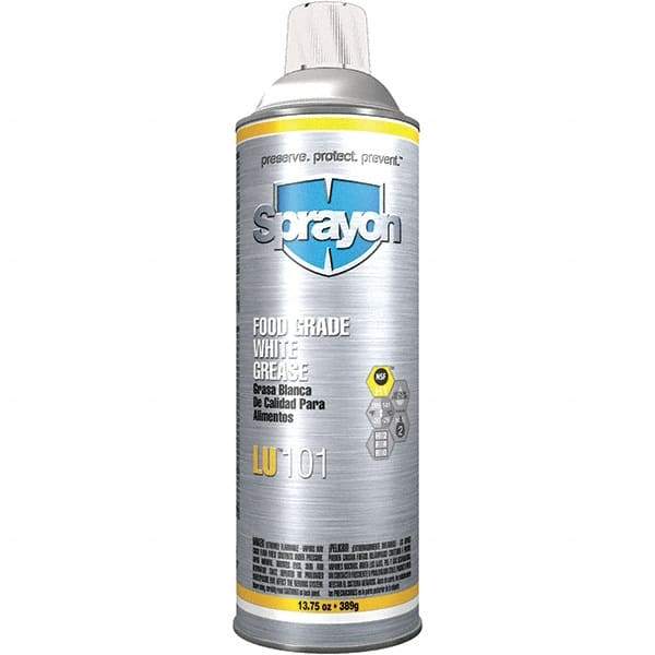 Sprayon - 20 oz Aerosol Calcium General Purpose Grease - White, Food Grade, 285°F Max Temp, NLGIG 2, - Best Tool & Supply