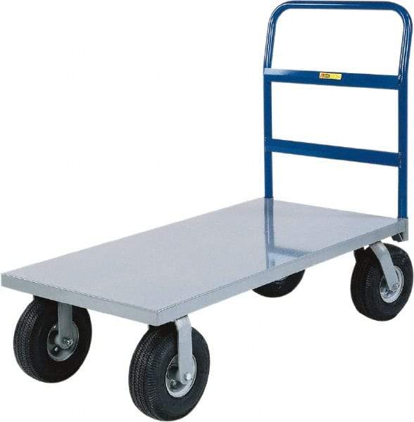 Little Giant - 1,200 Lb Capacity Steel Cushion Load Platform Truck - Steel Deck, 30" OAW, 48" Platform Length - Best Tool & Supply